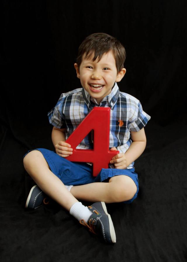 Aiden at four years old. Happy, healthy, and thriving.